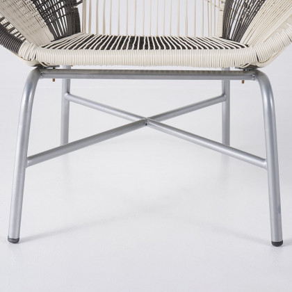 HMR - Outdoor PE Rattan Patio Armchair with Cushion Pillow (Set of 2) in Gray
