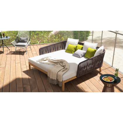HMR - Outdoor PE Rattan Patio Armchair with Cushion Pillow (Set of 2) in Gray