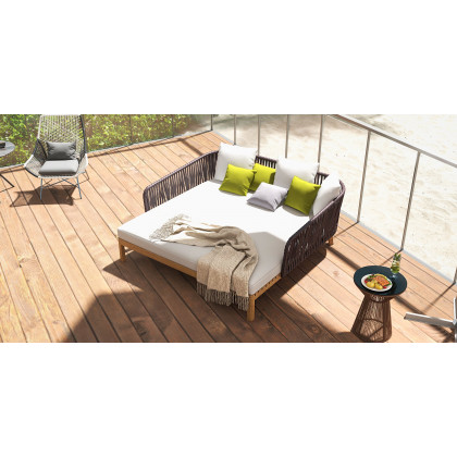 HMR - Outdoor PE Rattan Patio Armchair with Cushion Pillow (Set of 2) in Gray