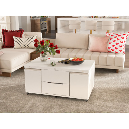 HMR Affordable Luxury Modern Adjustable Swivel Bar Stools with Velvet Upholstery - Beige, 1-Piece