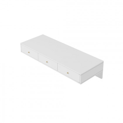HMR - Floating Desk with Drawers Wall Mounted in White
