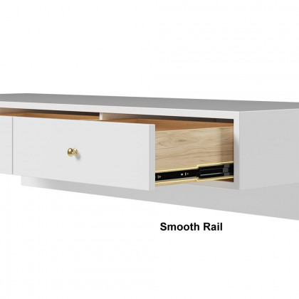 HMR - Floating Desk with Drawers Wall Mounted in White
