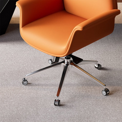 HMR - Office Upholstered PU Leather Swivel Chair in Orange