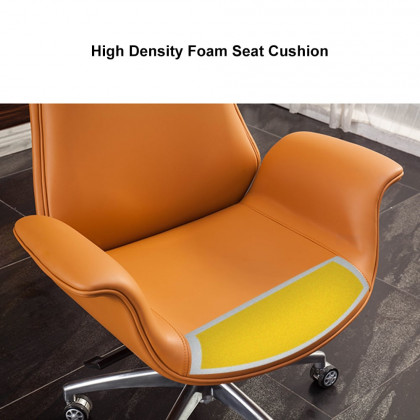 HMR - Office Upholstered PU Leather Swivel Chair in Orange