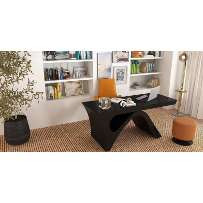 HMR - Office Upholstered PU Leather Swivel Chair in Orange