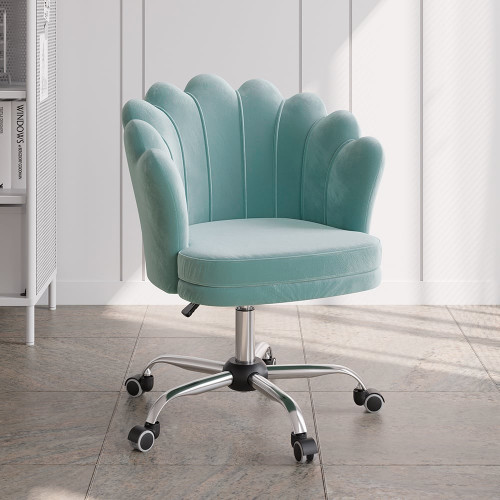 HMR Modern Adjustable Swivel Office Chair with Wheels - Blue