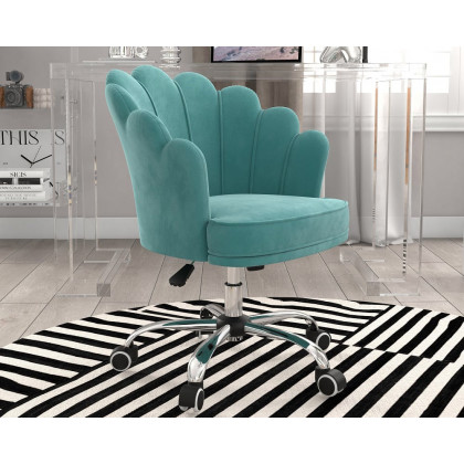 HMR Modern Adjustable Swivel Office Chair with Wheels - Blue