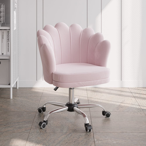 HMR Modern Adjustable Swivel Office Chair with Wheels - Pink