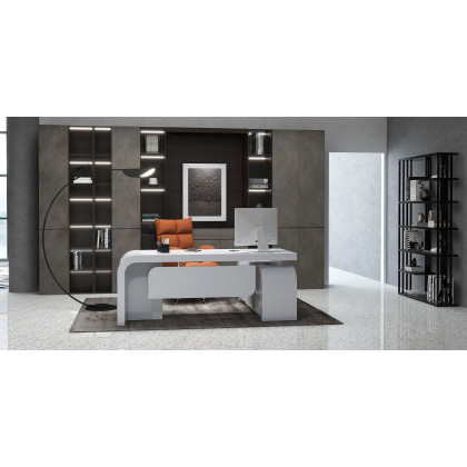 HMR - PU Leather Swivel Office Chair Height Adjustable in Brown