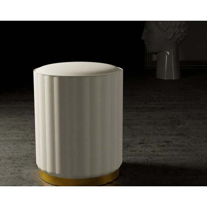 HMR - PU Leather Upholstered Vanity Stool in White