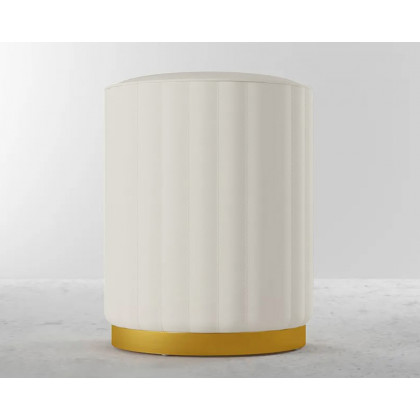 HMR - PU Leather Upholstered Vanity Stool in White