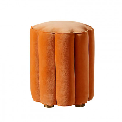 HMR Round Makeup Vanity Stool - Orange, Velvet