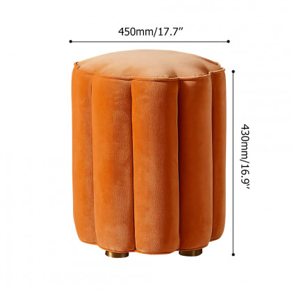 HMR Round Makeup Vanity Stool - Orange, Velvet