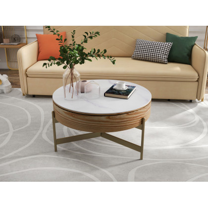 HMR King 3-Seater Sleeper Sofa - Beige, Velvet