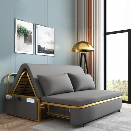 HMR - Sofa Upholstered Convertible Leath-Aire in 60.2"W