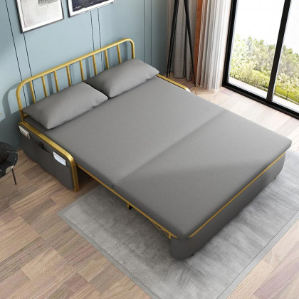 HMR - Sofa Upholstered Convertible Leath-Aire in 60.2"W