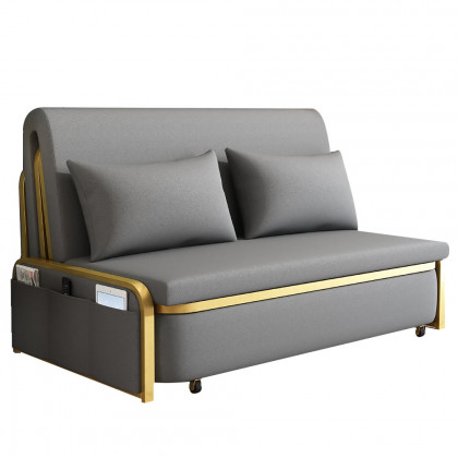 HMR - Sofa Upholstered Convertible Leath-Aire in 60.2"W