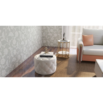 HMR - Convertible Sofa Leath-Aire Upholstery in 59"W, White and Orange