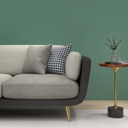 HMR - Volore Gray Upholstered Sofa 4-Seaters Gold Couch in 88.6"W