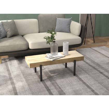 HMR - Volore Gray Upholstered Sofa 4-Seaters Gold Couch in 88.6"W
