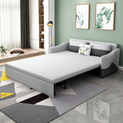 HMR - Rolla Upholstered Convertible Sofa with Storage in 78"L, Light Gray