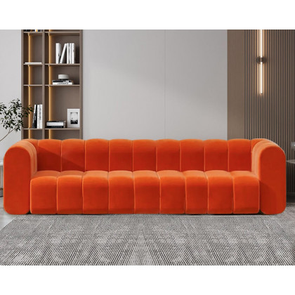 HMR - Modern 3-Seater Sofa with Velvet Upholstered