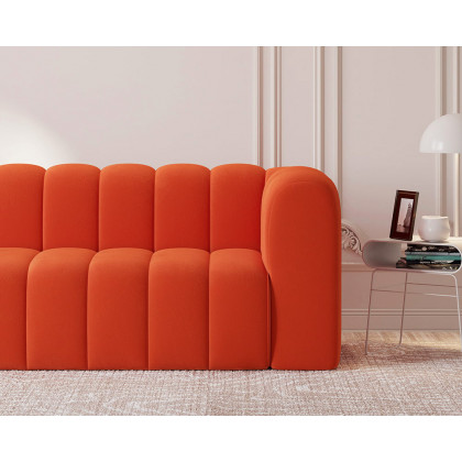 HMR Modern 3-Seater Sofa with Velvet Upholstered - Orange