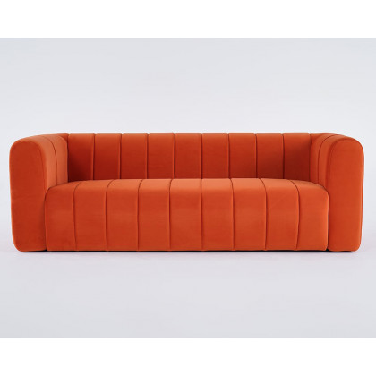 HMR Modern 3-Seater Sofa with Velvet Upholstered - Orange