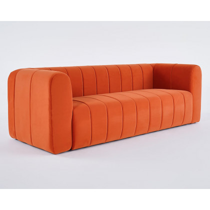 HMR Modern 3-Seater Sofa with Velvet Upholstered - Orange