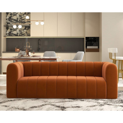 HMR - Modern 3-Seater Sofa with Velvet Upholstered