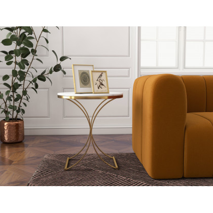 HMR Modern 3-Seater Sofa with Velvet Upholstered - Caramel