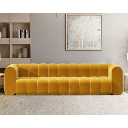 HMR - Modern 3-Seater Sofa with Velvet Upholstered