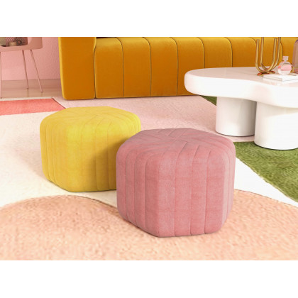HMR Modern 3-Seater Sofa with Velvet Upholstered - Yellow