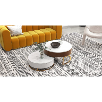 HMR Modern 3-Seater Sofa with Velvet Upholstered - Yellow