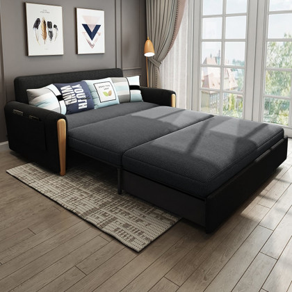 HMR - Upholstered Convertible Sofa Bed with Storage in 82"W, Gray