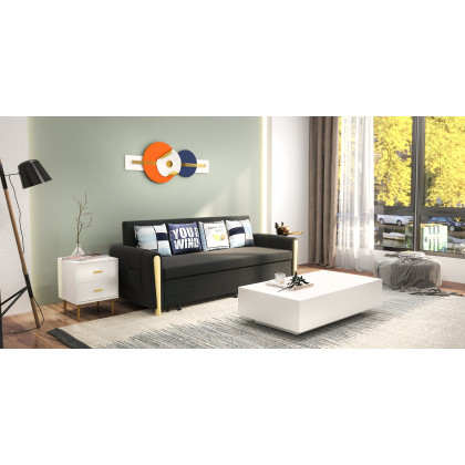 HMR - Upholstered Convertible Sofa Bed with Storage in 82"W, Gray