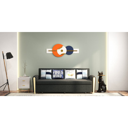 HMR - Upholstered Convertible Sofa Bed with Storage in 82"W, Gray
