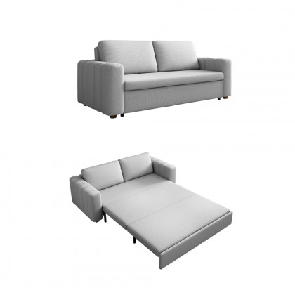 HMR King 3-Seater Convertible Sleeper Sofa with Linen Upholstery - Gray