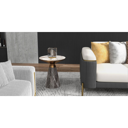 HMR - 87" Modern Gray Cotton & Linen Upholstered 3-Seater Sofa for Living Room