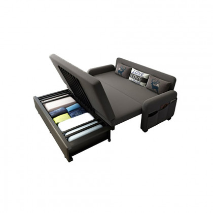 HMR - Convertible Sofa Bed with Storage in Deep Gray