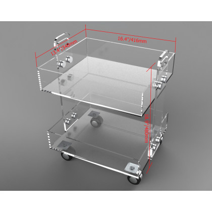 HMR - Modern Acrylic Rolling Bar with Handles in Gold