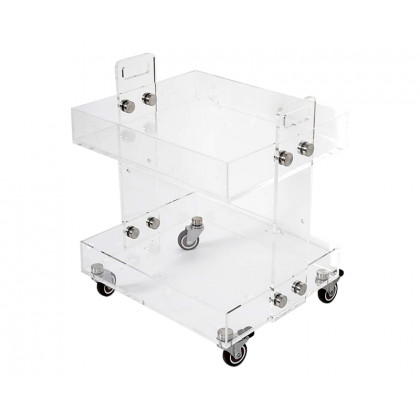 HMR - Modern Acrylic Rolling Bar with Handles in Gold