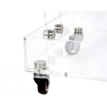 HMR - Modern Acrylic Rolling Bar with Handles in Gold