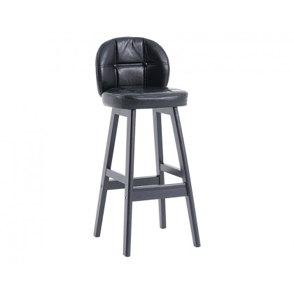 HMR Rustic 30" Bar Stools with PU Leather Upholstery (Set of 2) - Black