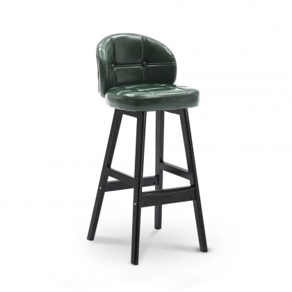 HMR Rustic 30" Bar Stools with PU Leather Upholstery (Set of 2) - Green