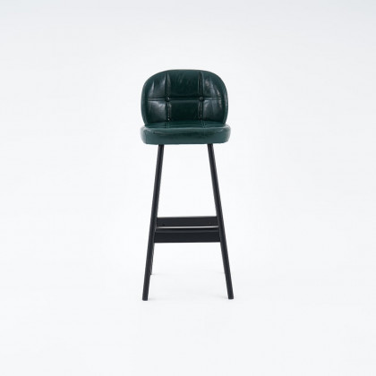 HMR Rustic 30" Bar Stools with PU Leather Upholstery (Set of 2) - Green