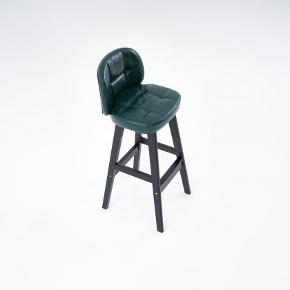 HMR Rustic 30" Bar Stools with PU Leather Upholstery (Set of 2) - Green