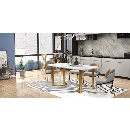 HMR Modern Adjustable Swivel Bar Stools with Velvet Upholstery (Set of 2) - Blue