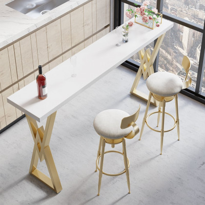 HMR Modern Adjustable Swivel Bar Stools with Velvet Upholstery (Set of 2) - White