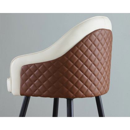 HMR Modern Counter Stools with PU Leather Upholstery - Beige
